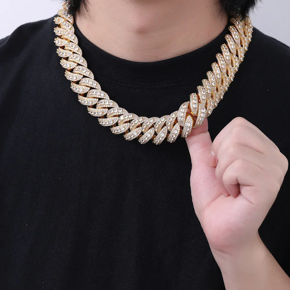 14mm Full Iced Out Bubble Cuban Set | Heavyweight Necklace & Bracelet Rapper Chain | Caratix - CaratixJewelry