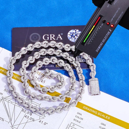 8mm O-Link Moissanite Chain – S925 Sterling Silver Iced-Out Hip Hop Men’s Unique Luxury Streetwear Necklace - CaratixJewelry