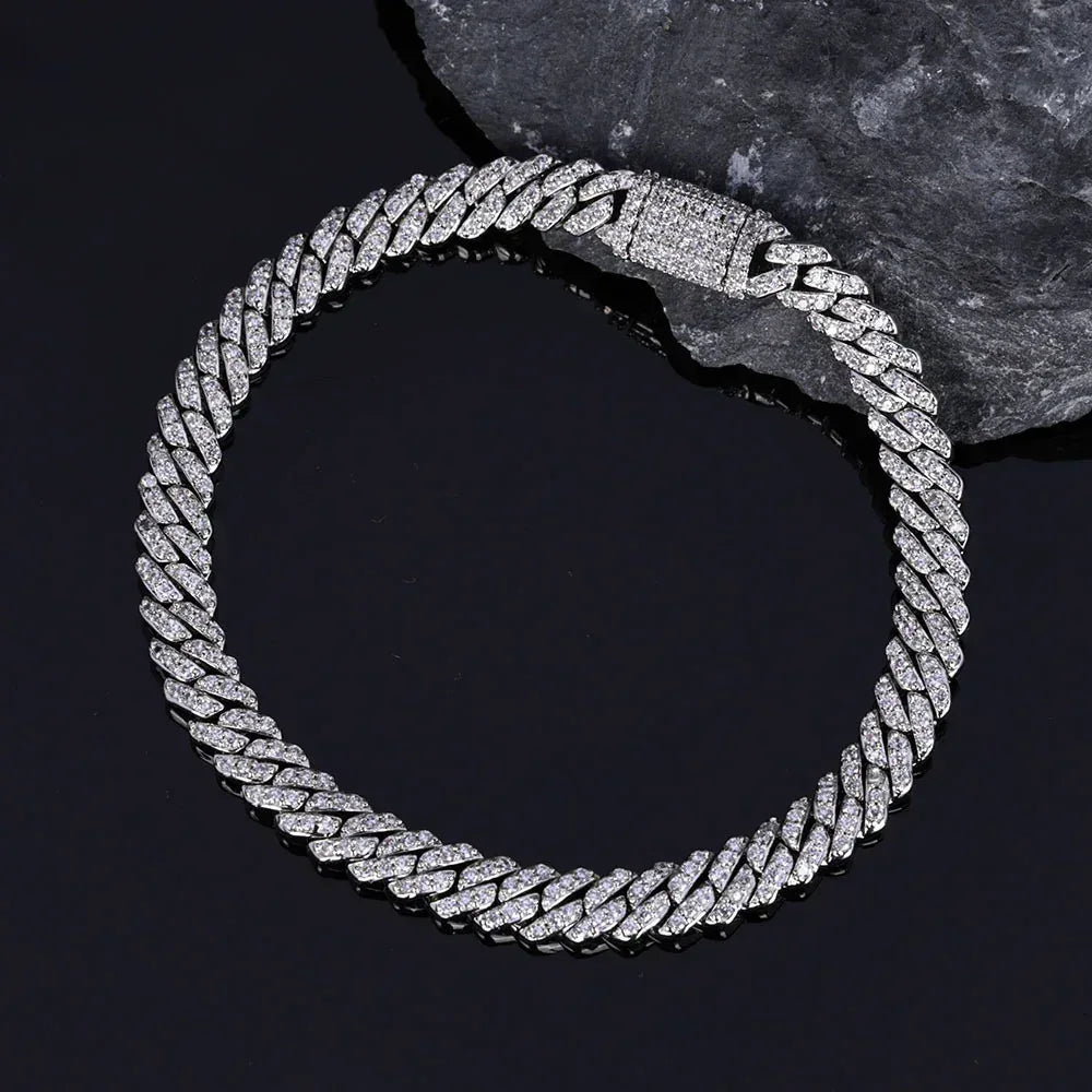 6mm Single Row Zircon Cuban Link Bracelet Luxury Hip Hop Jewelry - CaratixJewelry