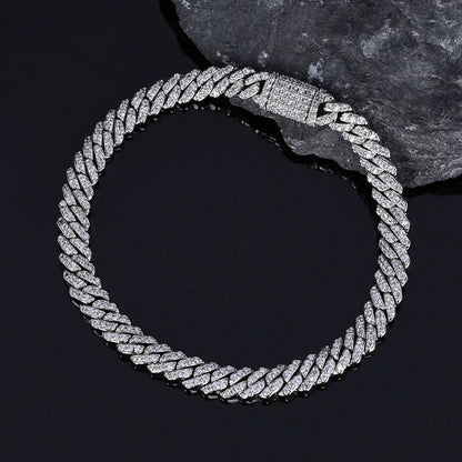 6mm Single Row Zircon Cuban Link Bracelet Luxury Hip Hop Jewelry - CaratixJewelry
