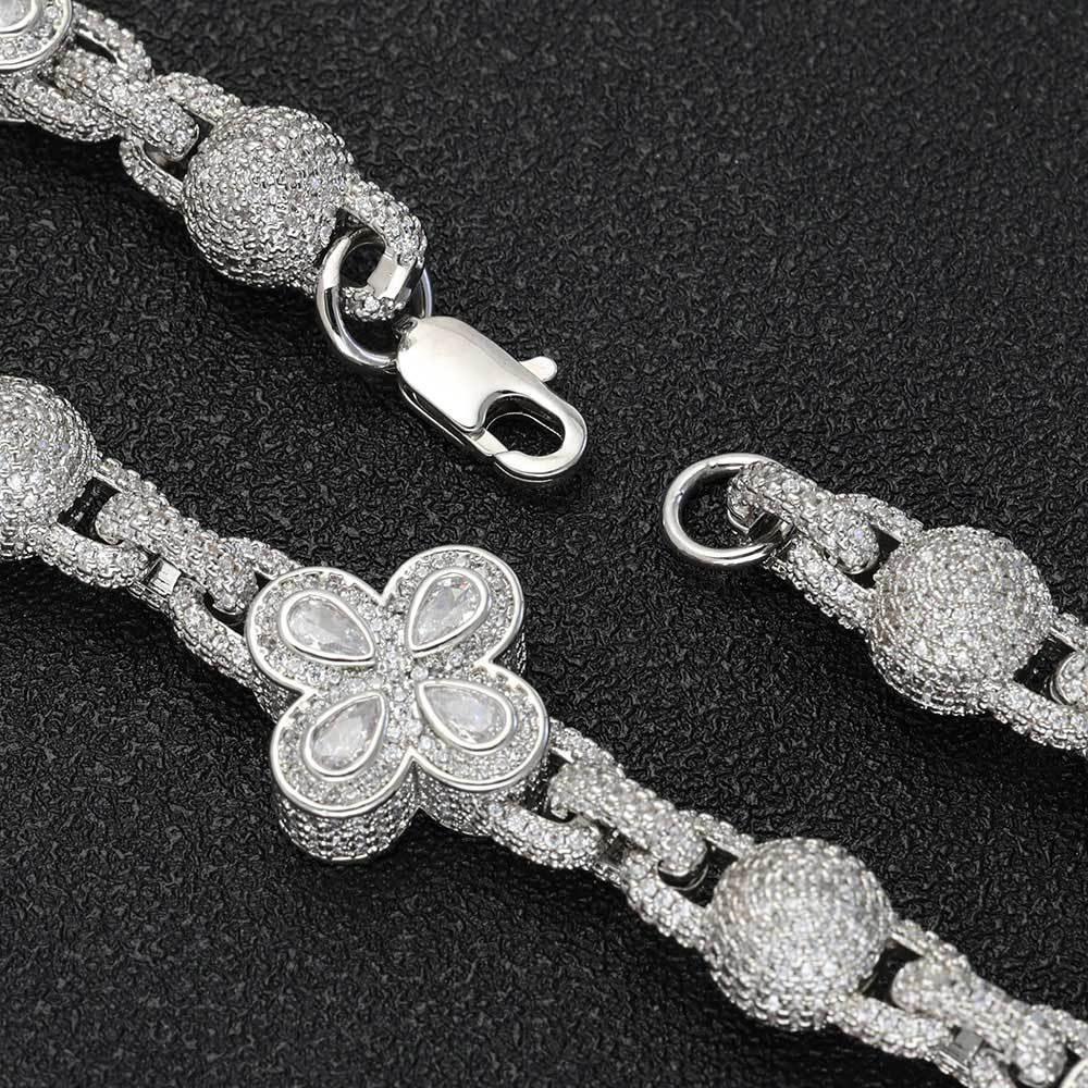 Iced-Out Bubble Bead Chain Bracelet with Zircon Stones for Men | Caratix Jewelry - CaratixJewelry