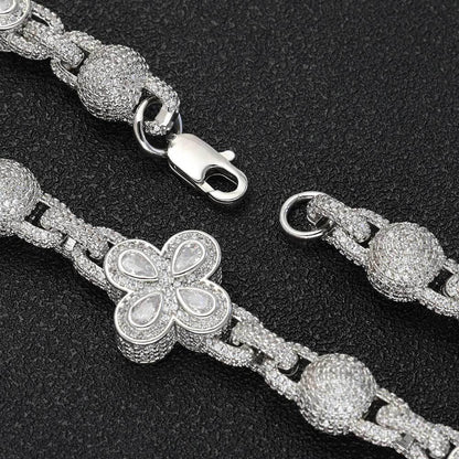 Iced-Out Bubble Bead Chain Bracelet with Zircon Stones for Men | Caratix Jewelry - CaratixJewelry