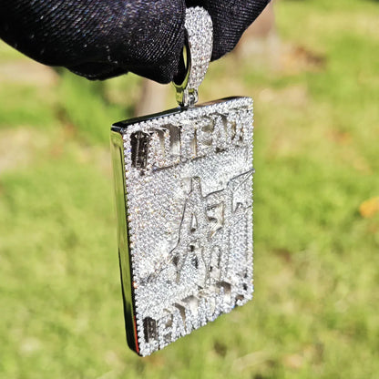 Iced Out Letter Dog Tag Pendant Necklace – Hip Hop CZ Streetwear Jewelry - CaratixJewelry