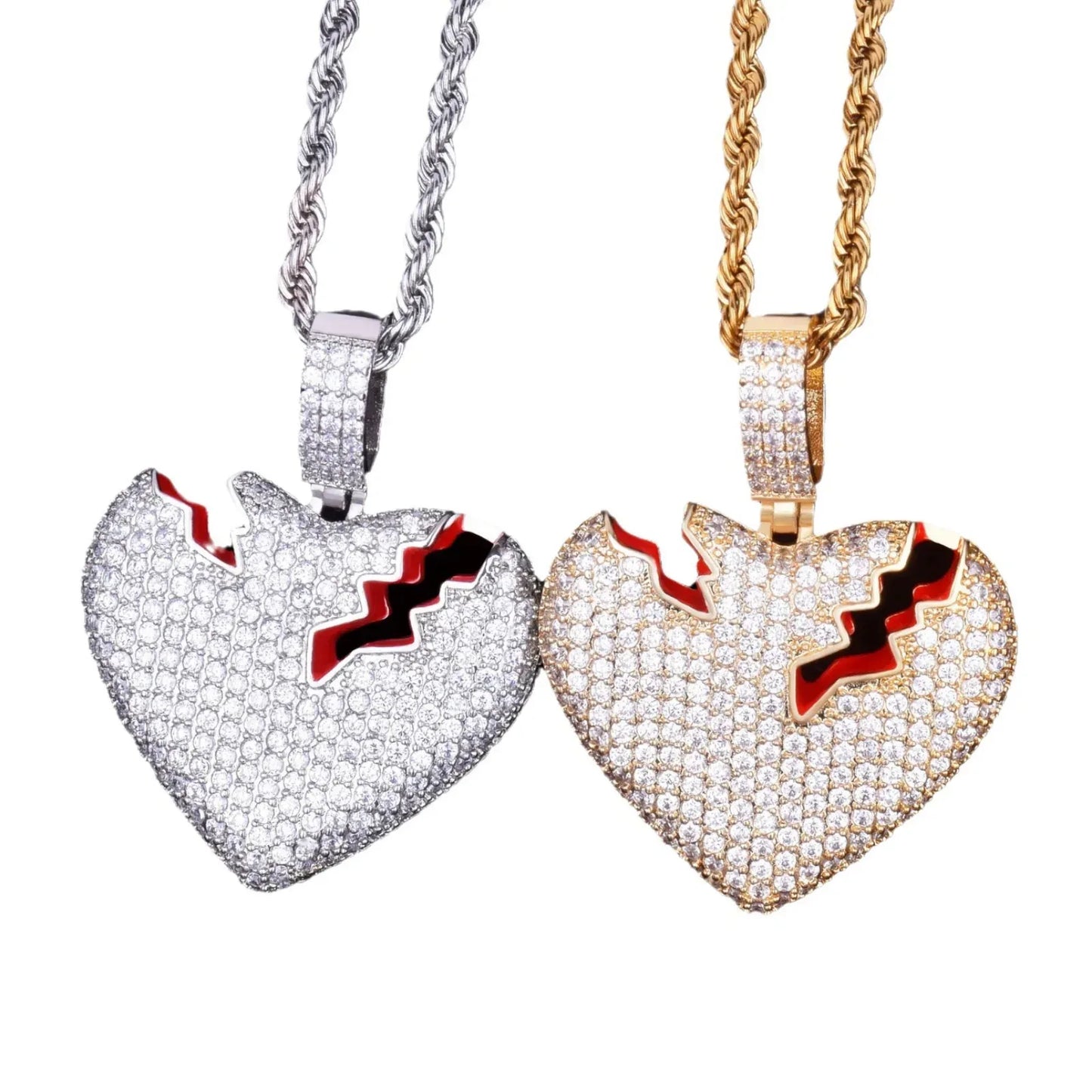 Men's Stitched Love Necklace | Premium Copper CZ Healing Jewelry Caratix - CaratixJewelry