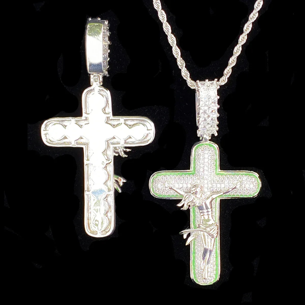 Minimalist Iced Out Cross Necklace | Men's Versatile Hip Hop Accessory - CaratixJewelry