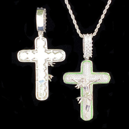Minimalist Iced Out Cross Necklace | Men's Versatile Hip Hop Accessory - CaratixJewelry