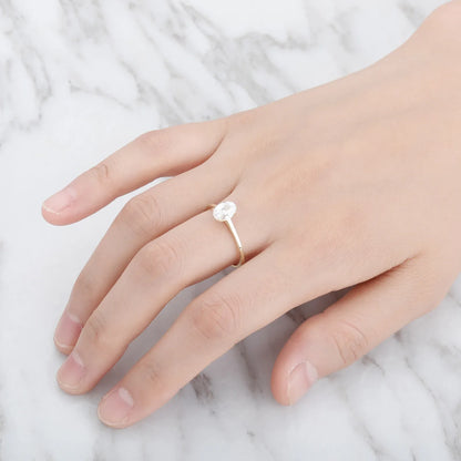 D Color Oval Moissanite Solitaire Ring | S925 Sterling Silver | Caratix