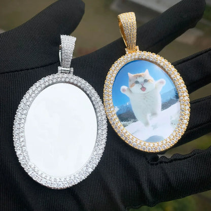 Memorial Photo Pendant | CZ Iced Out DIY Custom Picture Hip Hop Jewelry - CaratixJewelry