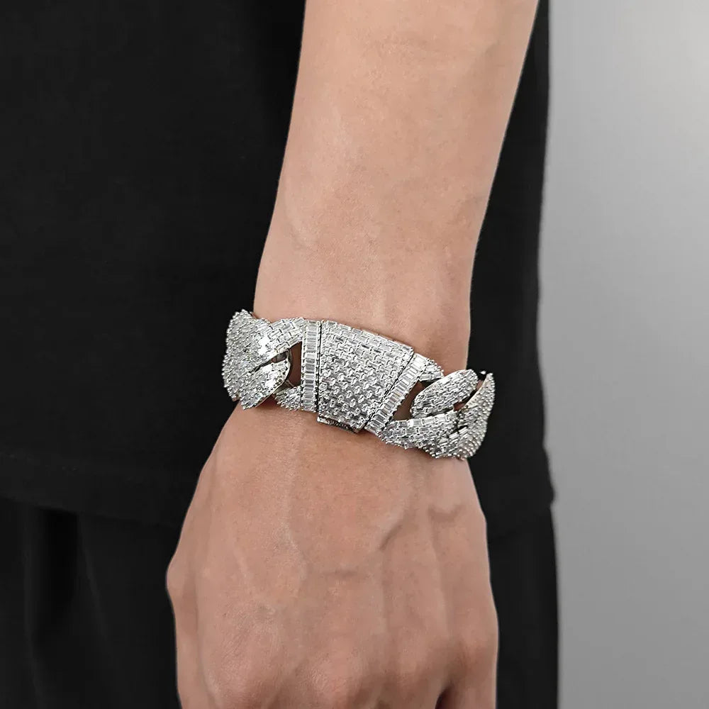 24mm Iced Out Bubble Cuban Bracelet T-Cut Zircon Hip Hop Jewelry - CaratixJewelry