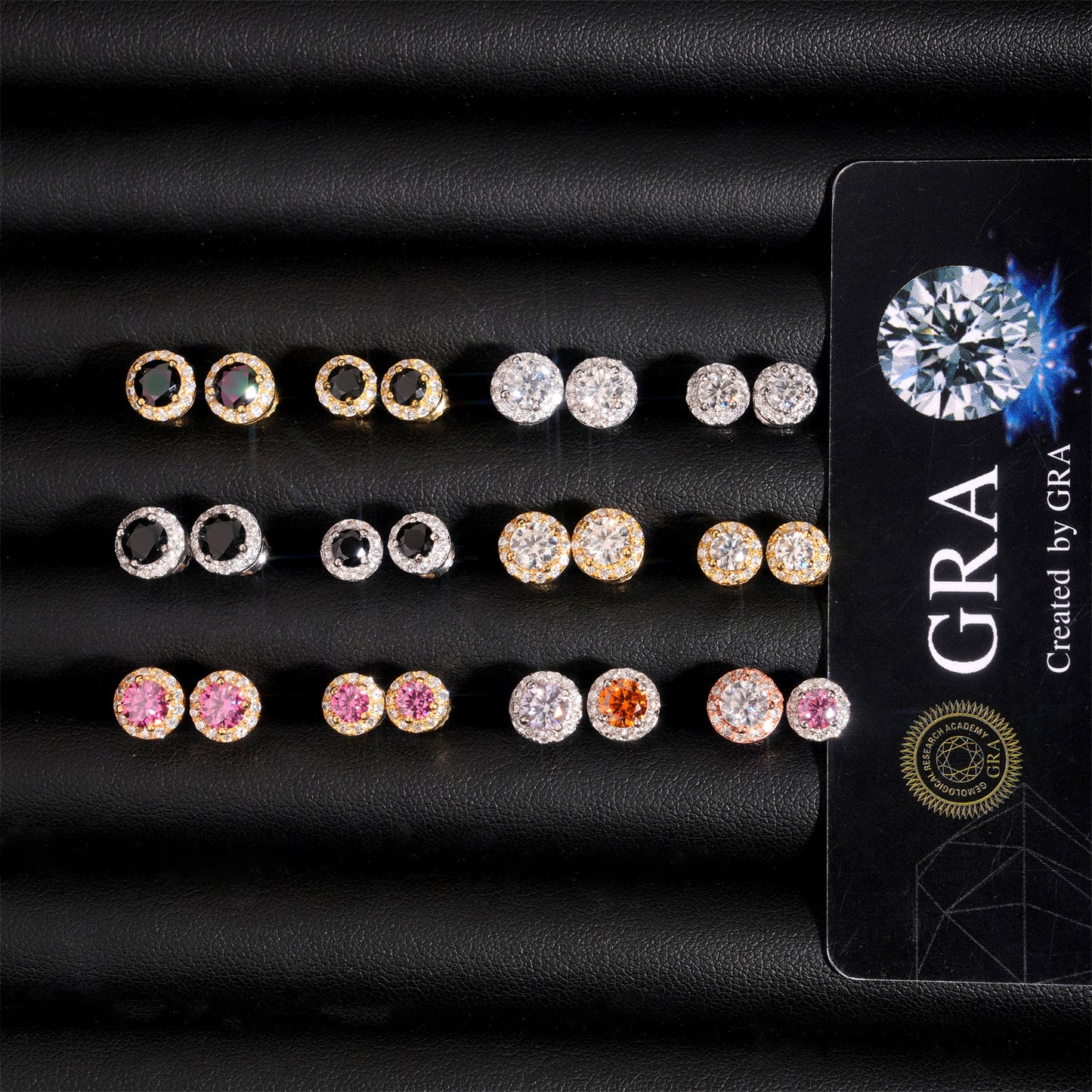 S925 Sterling Silver Bezel-Set Colored Moissanite Stud Earrings | Minimalist Solitaire | Caratix