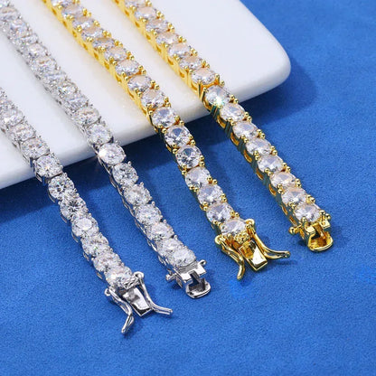 5mm Moissanite Tennis Chain Necklace for Women – S925 Sterling Silver Luxury Hip Hop Jewelry - CaratixJewelry
