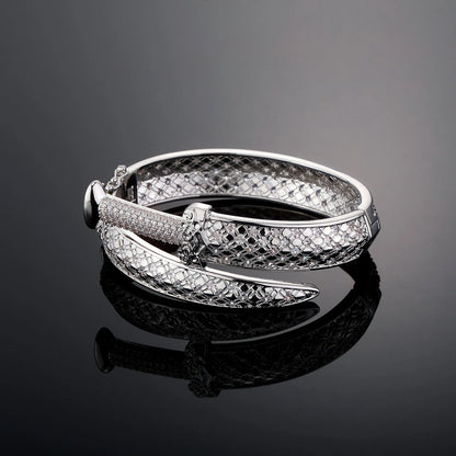 Men's King’s Sword Ring | Micro-Pave Zirconia Warrior Band | Caratix Jewelry