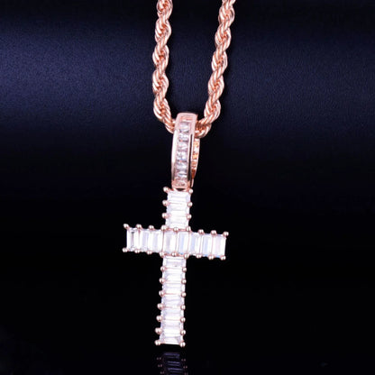 Men's Rectangular Ice Cube Necklace | Premium Copper CZ Minimalist Jewelry Caratix - CaratixJewelry