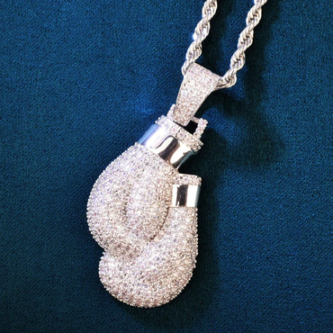 Iced Out Boxing Glove Pendant | CZ Hip Hop Streetwear Trendy Necklace - CaratixJewelry