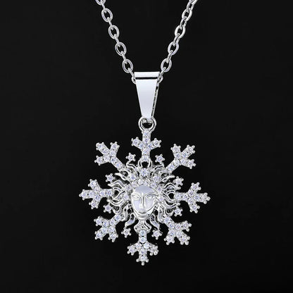 Custom Snowflake Portrait Pendant Necklace for Women | Trendy Hip Hop Jewelry – Caratix Jewelry - CaratixJewelry