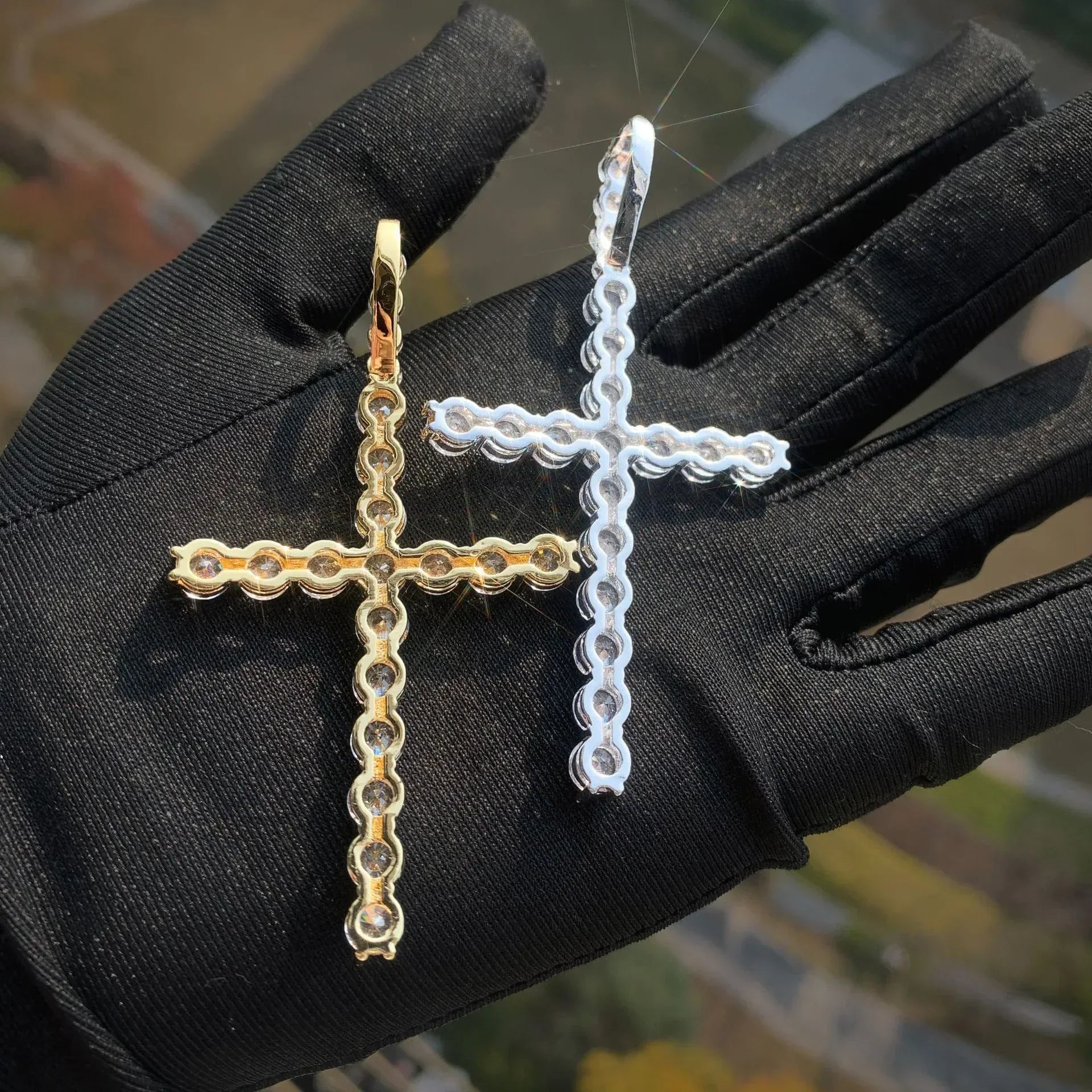 AAA CZ Cross Pendant Necklace | Men’s Hip Hop Streetwear Jewelry - CaratixJewelry