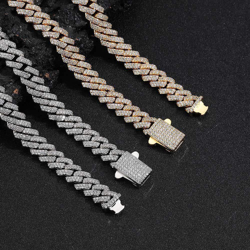 8mm Iced-Out Cuban Link Bracelet with -Shaped Zircon - CaratixJewelry