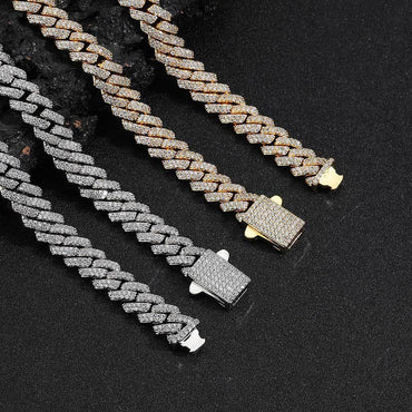 8mm Double Row Cuban Link Zircon Necklace - CaratixJewelry