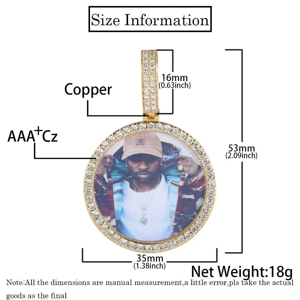 Custom Photo Pendant DIY Necklace with Full Frame for Men | Caratix Jewelry - CaratixJewelry