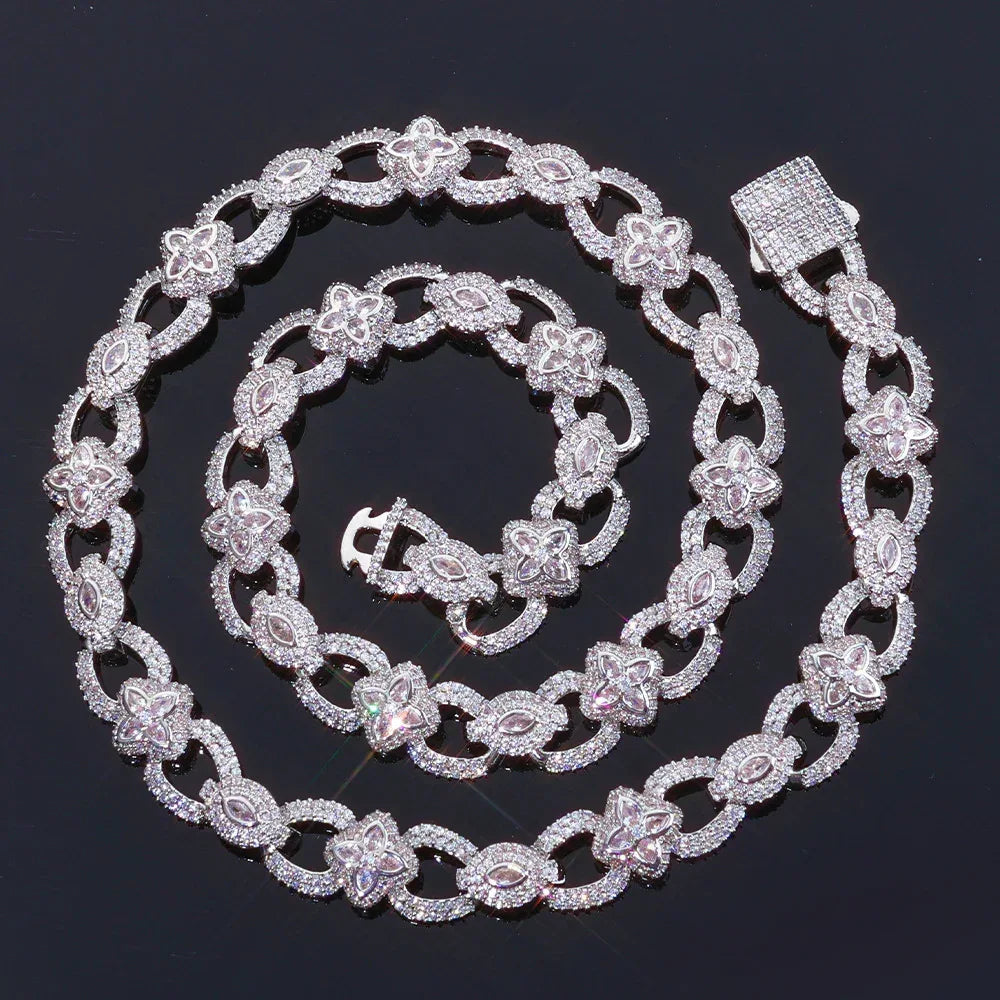 11mm Men's Infinity 8 Clover Chain | Heavy Iced Out Zircon Necklace | Custom Hip Hop Bling | Caratix - CaratixJewelry