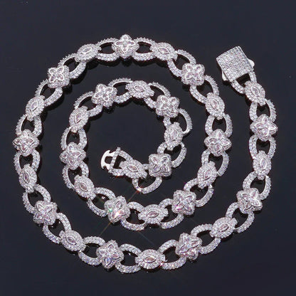 11mm Men's Infinity 8 Clover Chain | Heavy Iced Out Zircon Necklace | Custom Hip Hop Bling | Caratix - CaratixJewelry