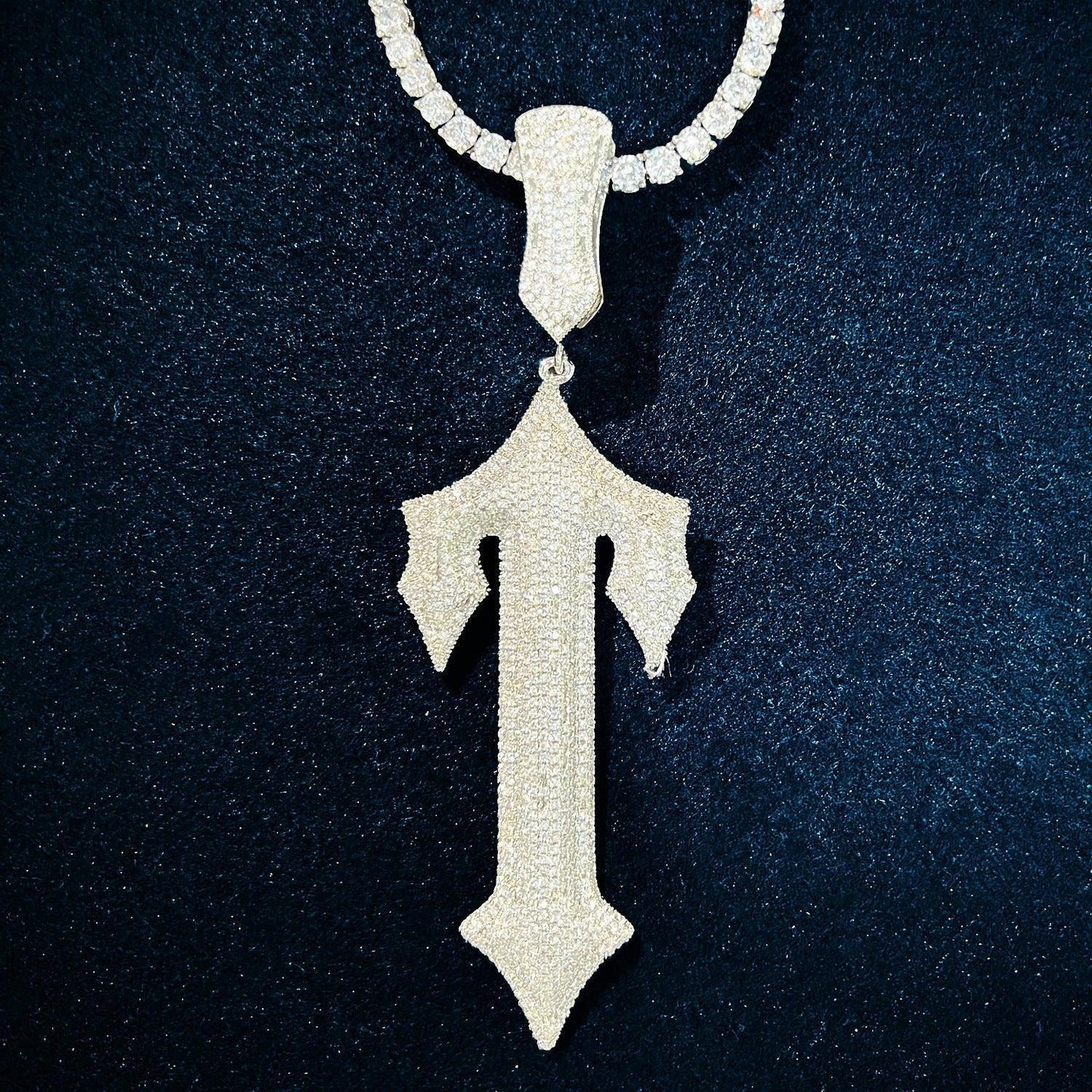 Iced Out Sword Pendant Necklace | CZ Hip Hop Punk Men’s Streetwear Jewelry - CaratixJewelry