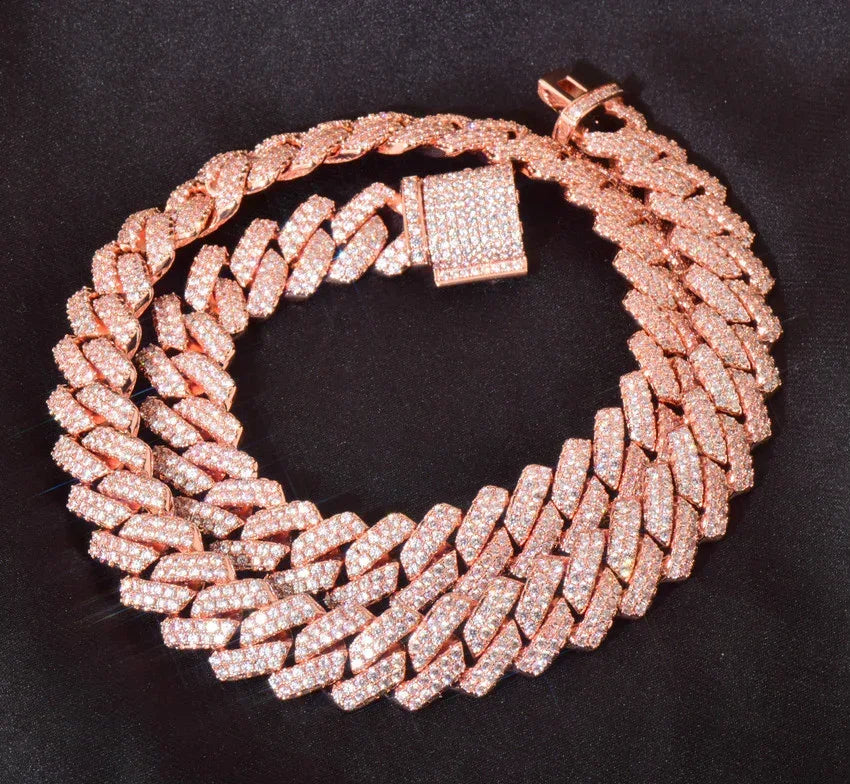 14mm Cuban Chain Necklace with Copper & Zircon - CaratixJewelry
