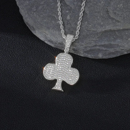 Iced Out Plum Blossom Pendant Necklace Zircon Gold Chain Rapper Style | Caratix Jewelry - CaratixJewelry