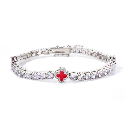 Iced Out Tennis Necklace Zircon Floral Charm Hip Hop Jewelry for Women | Caratix Jewelry - CaratixJewelry