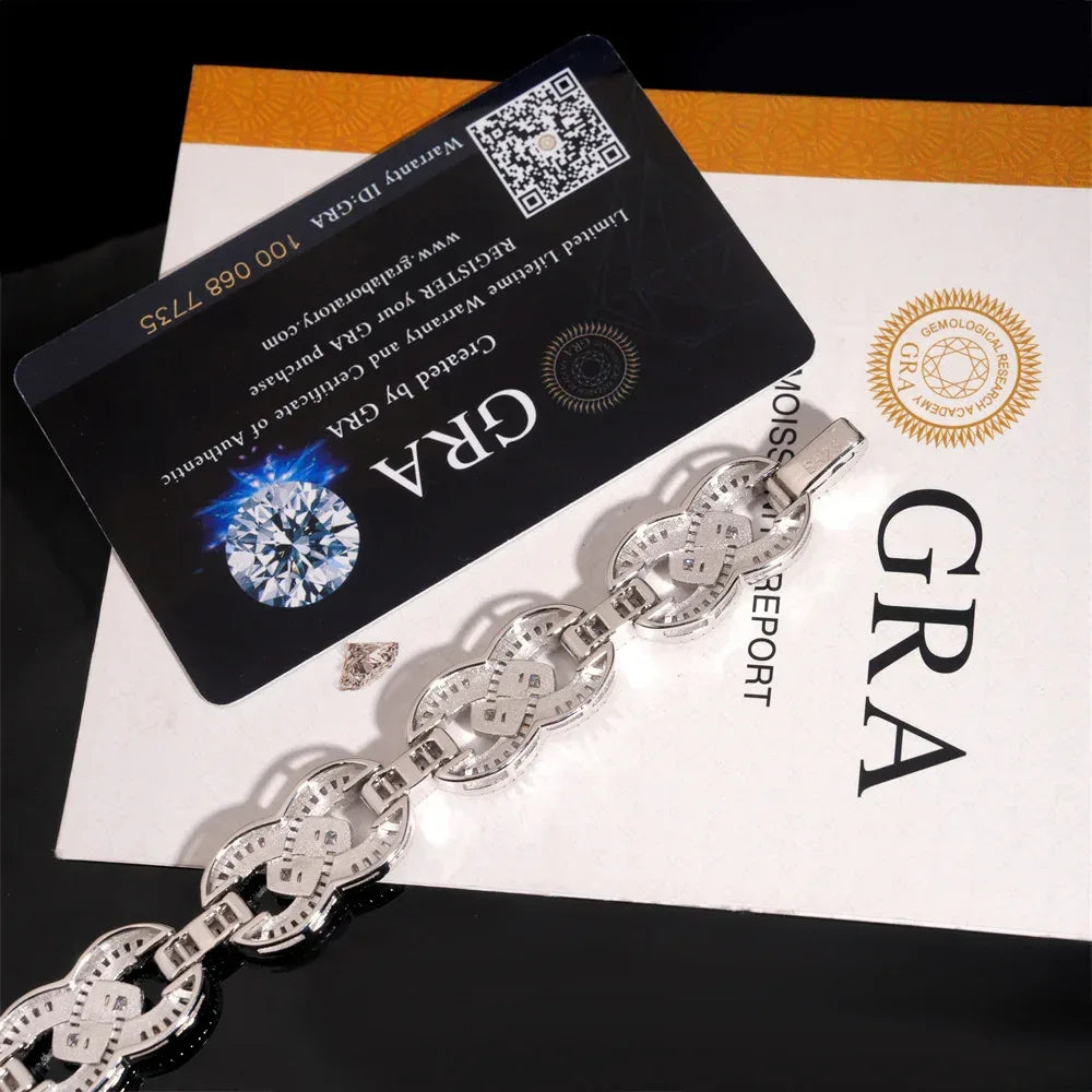 2025 Figure-8 Moissanite Bracelet – S925 Sterling Silver Iced-Out Hip Hop Men’s Streetwear Jewelry - CaratixJewelry