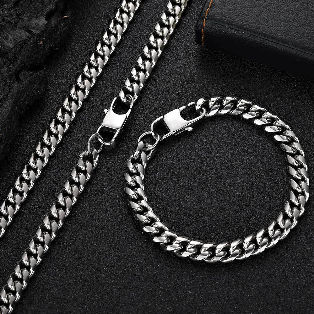 Rounded Tight Cuban Chain Necklace Stainless Steel for Men | Caratix Jewelry - CaratixJewelry