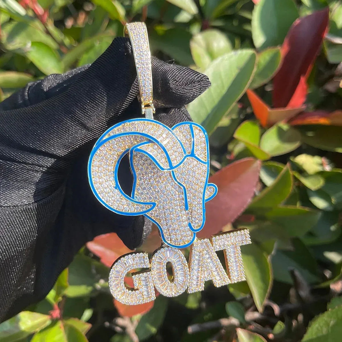 Iced Out GOAT Head Pendant | Men's "Greatest of All Time" Necklace Caratix - CaratixJewelry