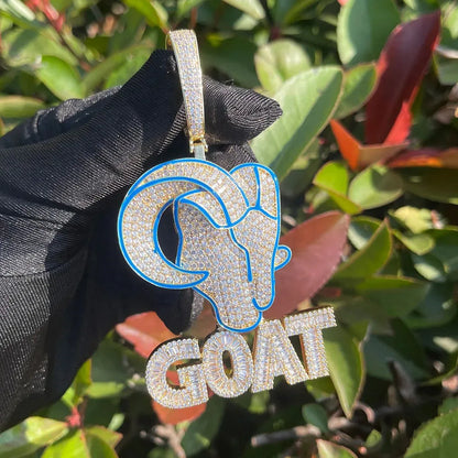 Iced Out GOAT Head Pendant | Men's "Greatest of All Time" Necklace Caratix - CaratixJewelry