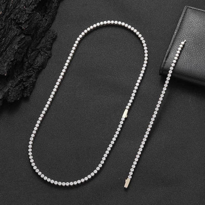 4mm Zircon Tennis Chain Bracelet with Spring Clasp Stainless Steel for Men | Caratix Jewelry - CaratixJewelry