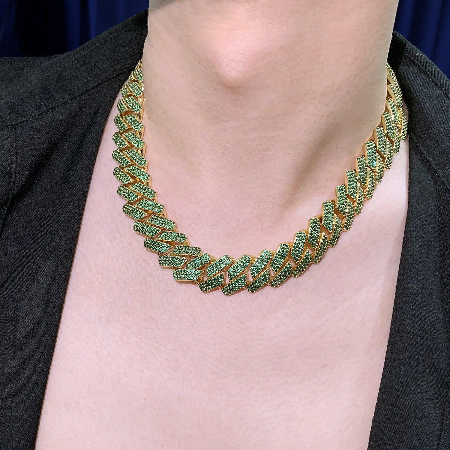 18mm Cuban Chain Necklace with Zircon - CaratixJewelry