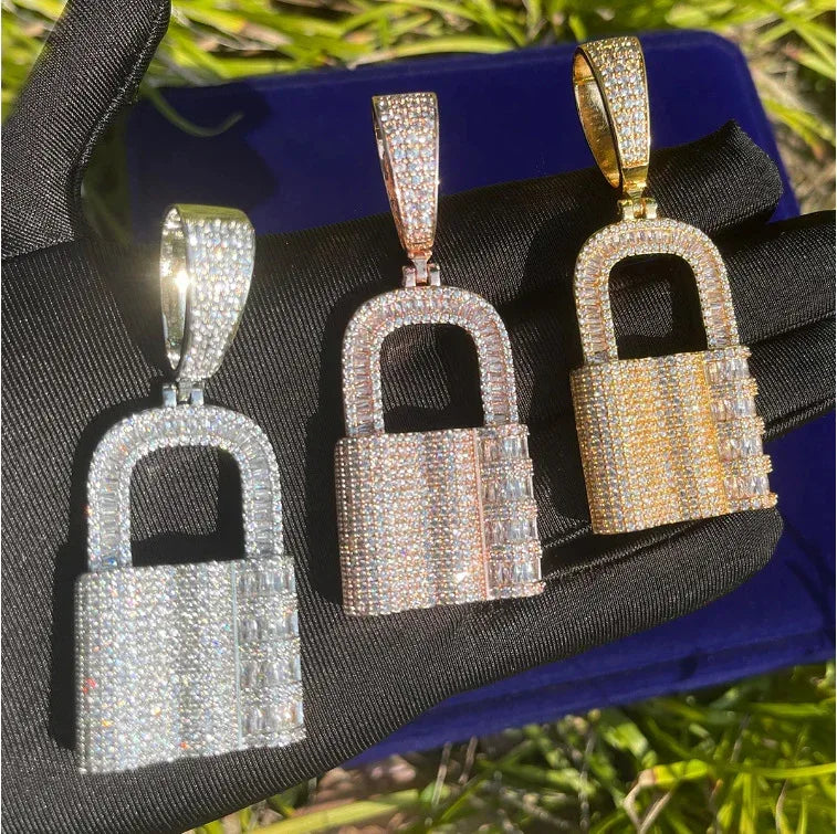 Unisex Minimalist Lock Necklace | Premium Copper CZ Sweet & Cool Accessory - CaratixJewelry