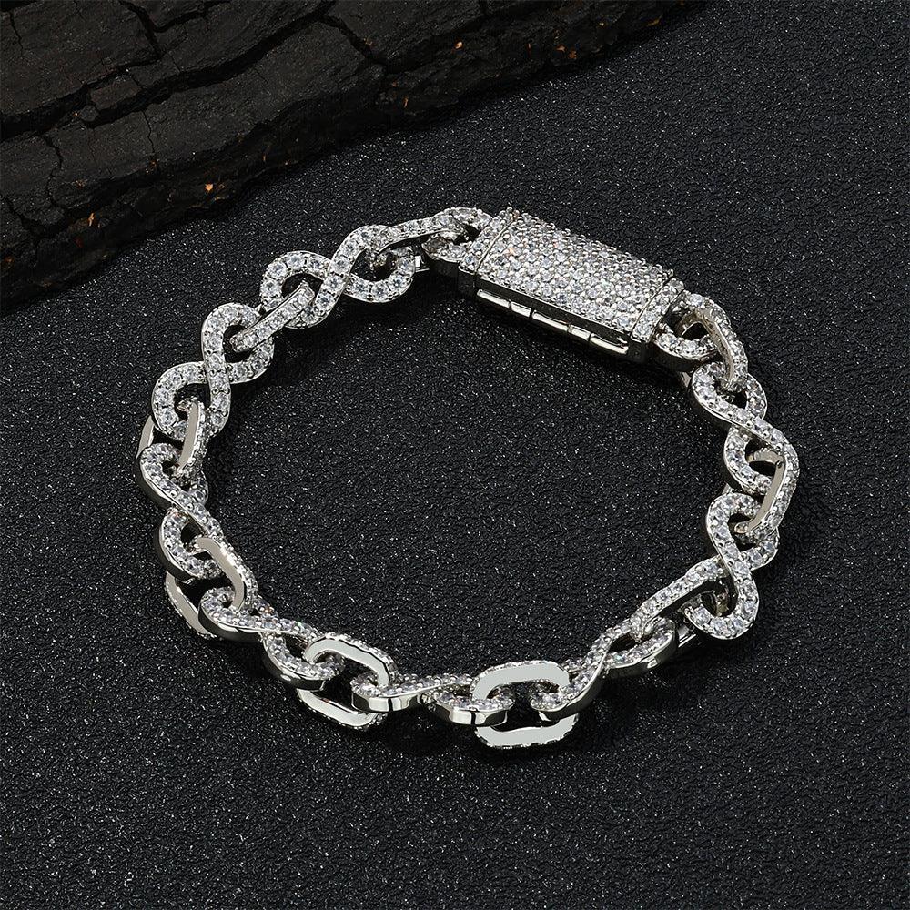 8mm Figure 8 Link Hip Hop Necklace Gold Chain Rapper Style for Men | Caratix Jewelry - CaratixJewelry