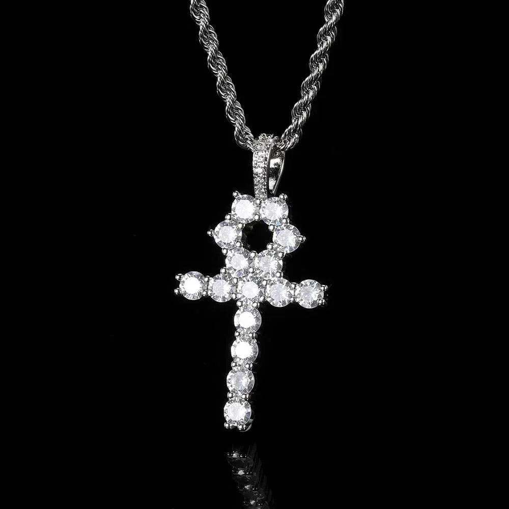 Custom Full Cross Pendant Necklace with Zircon Stones for Men | Caratix Jewelry - CaratixJewelry