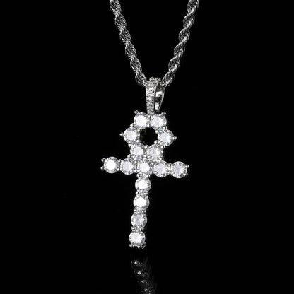 Custom Full Cross Pendant Necklace with Zircon Stones for Men | Caratix Jewelry - CaratixJewelry