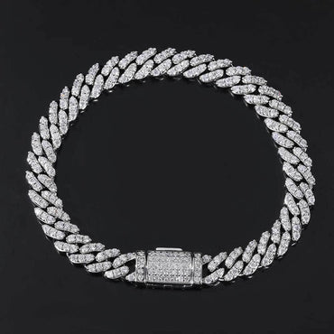 8mm Single Row Iced-Out Zircon Cuban Link Bracelet for Men | Caratix Jewelry - CaratixJewelry