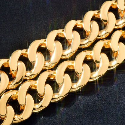 18mm Iced Out Gold Cuban Chain Necklace - CaratixJewelry