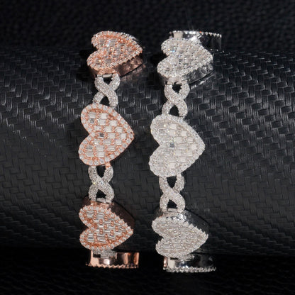 14mm S925 Sterling Silver Heart Moissanite Cuban Link Chain | Iced Out Heart Chain | Caratix