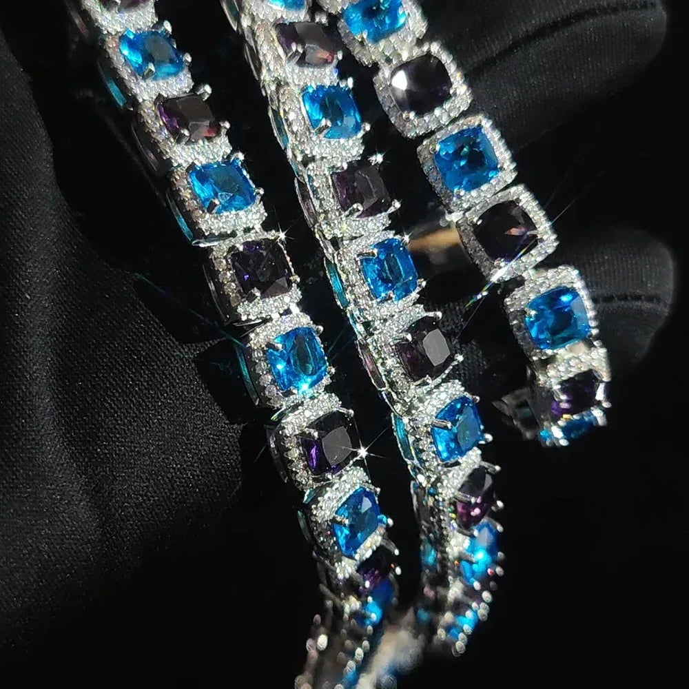 10mm Iced Out Candy Chain Necklace Colorful Rapper Iced Out Chain Style | Caratix Jewelry - CaratixJewelry