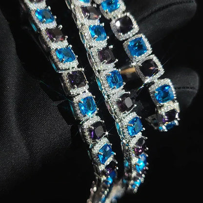 10mm Iced Out Candy Chain Necklace Colorful Rapper Iced Out Chain Style | Caratix Jewelry - CaratixJewelry