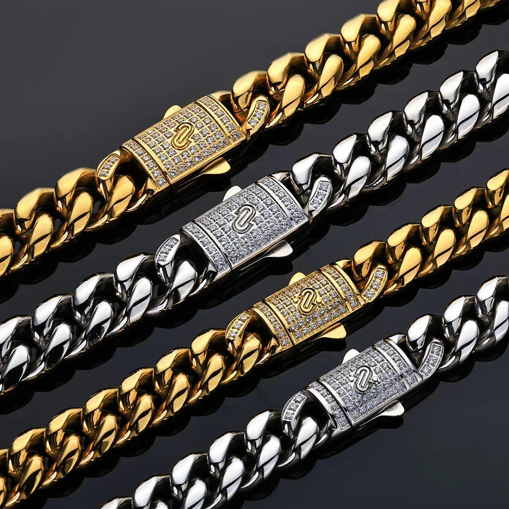 Custom Stainless Steel Round-Polished Cuban Bracelet Caratix - CaratixJewelry