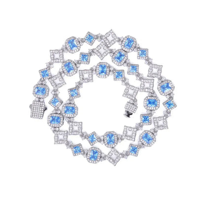 11mm Geometric Blue Zircon Hip Hop Jewelry Necklace for Men | Caratix Jewelry - CaratixJewelry