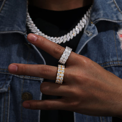 Double Row Moissanite Eternity Band S925 Silver | Caratix