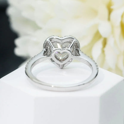 2ct Heart Moissanite Ring | S925 Silver Romantic Women’s Proposal Gift Jewelry - CaratixJewelry