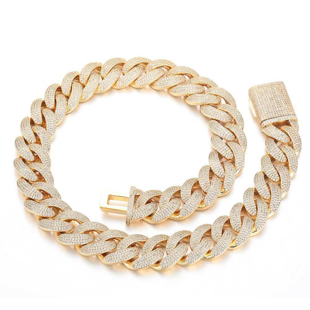 20mm Bubble Moissanite Cuban Link Chain – S925 Sterling Silver Iced-Out Hip Hop Men’s Bold Luxury Streetwear Necklace - CaratixJewelry