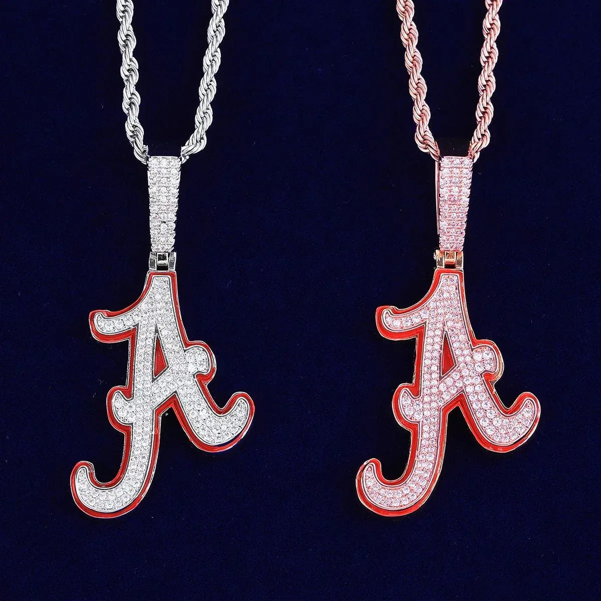 Red Paint Drip Letter 'A' Pendant | Retro Hip Hop Graffiti Initial Necklace | Niche Urban Streetwear Jewelry | Unique Edgy Bling | Caratix - CaratixJewelry